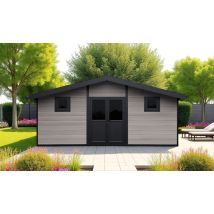 WPC-Gartenhaus AULNAY | Satteldach | Wandstärke 28mm | 580x290cm