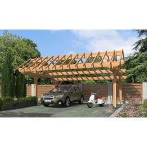 Doppelcarport RAVEL | Satteldach | aus Douglasienholz | 706x550cm