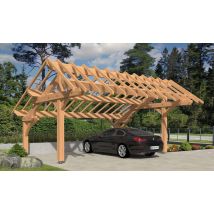 Doppelcarport IXORA | Satteldach | aus Douglasienholz | 630x541cm