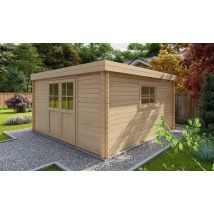Gartenhaus JONZAC 15 | Flachdach | Wandstärke 28mm | 370x370cm