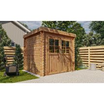 Gartenhaus JONZAC 5 | Flachdach | Kesseldruckimprägniert | Wandstärke 28mm | 205x205cm