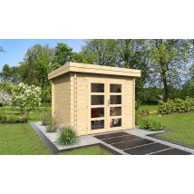 Gartenhaus Nancy | Flachdach | Wandstärke 34mm | 230x230cm