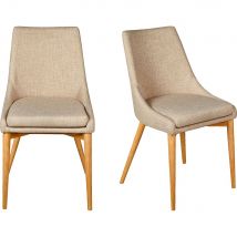 alinea Lot de 2 chaises en tissu - beige (prix unitaire : 169.0 euros) - Abby