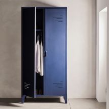 alinea Armoire 2 portes en acier - bleu myrte H200cm - Lofter