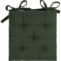 alinea Lot de 2 galette de chaise carrée en coton 40x40cm - vert cèdre (prix unitaire : 14.0 euros) - Calanques
