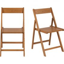 alinea Lot de 2 chaises pliante en bois - bois clair (prix unitaire : 55.0 euros) - Julia