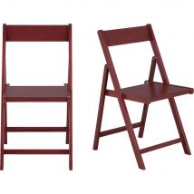 alinea Lot de 2 chaises pliante en bois - rouge sumac (prix unitaire : 55.0 euros) - Julia