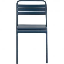 alinea Lot de 2 chaises de jardin empilable en acier - bleu figuerolles (prix unitaire : 49.0 euros) - Souris
