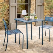 alinea Table de jardin fixe en acier - bleu figuerolles (2 à 4 places) - Souris