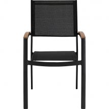 alinea Lot de 2 chaises de jardin empilable avec accoudoirs en aluminium - noir (prix unitaire : 99.0 euros) - Dole