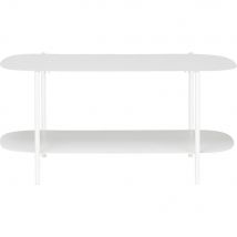 alinea Table basse en métal - L112xl59xH40cm blanc - Caroube