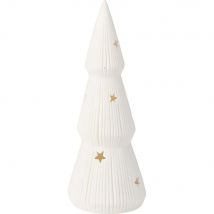alinea Sapin décoratif lumineux en porcelaine H16,80xD6,71cm - blanc - Kesar