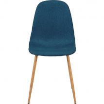 alinea Lot de 2 chaises en acier effet bois et tissu - bleu figuerolles (prix unitaire : 49.0 euros) - Loana