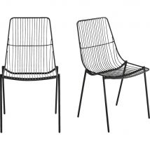 alinea Lot de 2 chaises repas intérieur et extérieur en acier - noir (prix unitaire : 99.0 euros) - Maldi