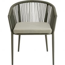 alinea Lot de 2 chaises de jardin avec accoudoirs en aluminium et corde - vert cèdre (prix unitaire : 159.0 euros) - Antalia