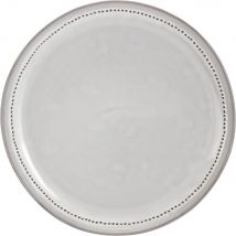 alinea Lot de 4 assiette à dessert en porcelaine avec liseré perlé d21,6cm - gris borie (prix unitaire : 8.0 euros) - Margot