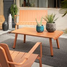 alinea Table basse de jardin rectangulaire en aluminium - brun rustrel - Paradou