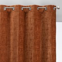 alinea Rideau à ½illets en velours de polyester dévoré 135x250cm - brun rustrel - Chi