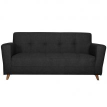 alinea Canapé 3 places fixe en tissu - gris anthracite - Vicky