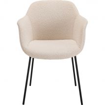 alinea Lot de 2 chaises en tissu bouclette avec accoudoirs - blanc (prix unitaire : 189.0 euros) - Chloe