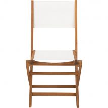 alinea Lot de 2 chaises de jardin pliante en acacia huilé et tissu - blanc (prix unitaire : 89.0 euros) - Lavisa