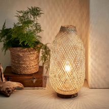 alinea Lampe de sol électrifiée en bambou D22cm - naturel - Fany