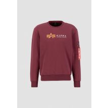 Alpha Industries - Alpha Label Sweater Felpe da uomini - Taglia S - Rosso Borgogna
