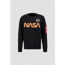 Alpha Industries - NASA Reflective Sweater pour homme - Taille L - noir/orange