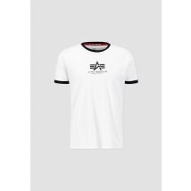 Alpha Industries - Basic T Contrast ML T-Shirt für Männer - Größe XL - Weiß