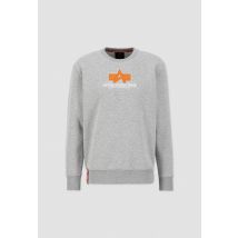 Alpha Industries - Basic Sweater Rubber Sweatshirt für Männer - Größe M - Dunkle Olive/Neongelb