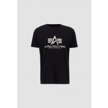 Alpha Industries - Basic T-Shirt Foil Print für Männer - Größe 2XL - Schwarz/Silber