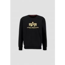 Alpha Industries - Basic Sweater Carbon for Men - Size 3XL - black/gold