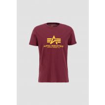 Alpha Industries - Basic T-Shirt pour homme - Taille S - Bourgogne Rouge