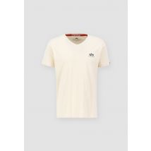 Alpha Industries - Basic V-Neck T Small Logo T-Shirt da uomini - Taglia 2XL - Bianco