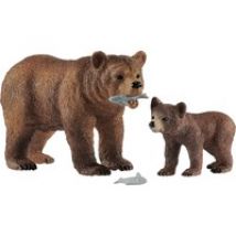 Wild Life Grizzlybär-Mutter mit Jungem, Spielfigur