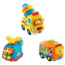 Tut Tut Baby Flitzer - 3er-Set Reisebus, Helikopter, Betonmischer, Spielfahrzeug