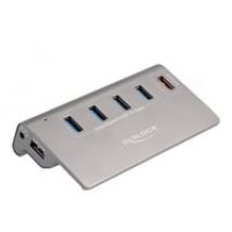 USB 10 Gbps Hub mit 4 USB Typ-A Ports + 1 Schnellladeport, USB-Hub