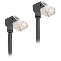 Patchkabel RJ-45 Cat.6a S/FTP, Slim 90° gewinkelt