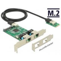 Konverter M.2 Key B+M Stecker > 2 x Gigabit LAN, LAN-Adapter