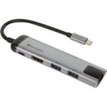 49141 hub de interfaz USB 3.2 Gen 1 (3.1 Gen 1) Type-C 1000 Mbit/s Negro, Plata, Hub USB