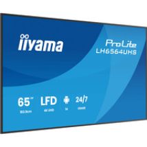 LH6564UHS-B1AG pantalla de señalización Pantalla plana para señalización digital 165,1 cm (65") Wifi 500 cd / m² 4K Ultra HD Negro Procesador incorporado Android 24/7, Pantalla de gran formato