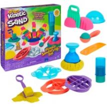 Kinetic Sand - Ultimate Sandisfying - 907 g de Arena Mágica Rosa, Amarilla y Azul + Moldes y Herramientas - Kit Manualidades Niños - Juguetes Sensoriales - Juguetes Niños 7 Años + - Arena Kinetica, Juego de arena