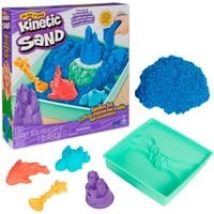 KINETIC SAND - SET SANDBOX: con Arenero, 454 g de Arena Mágica Azul y 4 Accesorios - Kit Manualidades Niños - 6067478 - Juguetes Niños 3 Años +, Juego de arena