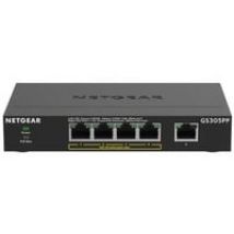 GS305PP No administrado Gigabit Ethernet (10/100/1000) Energía sobre Ethernet (PoE) Negro, Interruptor/Conmutador