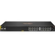 Aruba 6100 24G Class4 PoE 4SFP+ 370W Géré L3 Gigabit Ethernet (10/100/1000) Connexion Ethernet, supportant l''alimentation via ce port (PoE) 1U Noir, Switch