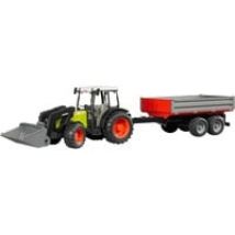 Tracteur vert Claas Nectis 267F avec remorque rouge, Modèle réduit de voiture