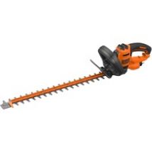 Black+Decker Elektro-Heckenschere (600W, 60 cm Schwertlänge, 25 mm Schnittstärke, Bügel-Zweithandgriff und transparentem Handschutz, für große Hecken) BEHTS501, Taille-haies