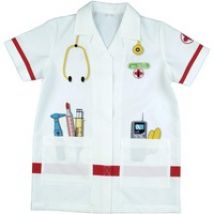 Jeu d''Imitation - Blouse Docteur en Tissu avec Motifs Imprimés, Jeu de rôle