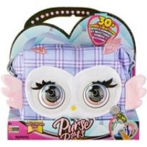 PURSE PETS PRINT PERFECT - CHOUETTE - COMPAGNON INTERACTIF FORMAT SAC A MAIN - Chouette Animal Interactif Motif Ecossais Lila Qui Cligne Des Yeux - Sons et Modes De Jeu - Jouet Enfant 5 Ans et +