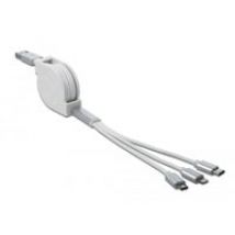 Câble de chargement USB rétractable 3-en-1 Typ-A
